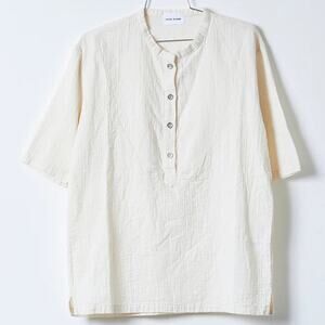 Atelier Delphine April Top Half Sleeve Kinari Ivory Cotton Gauze Large NWOT $210